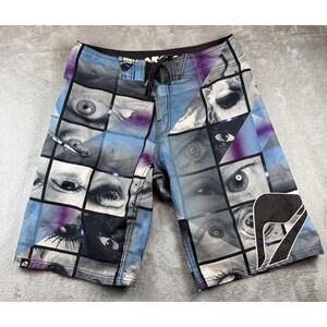 REEF Board Shorts Men's Size 34 Surf Pocket Eye Print